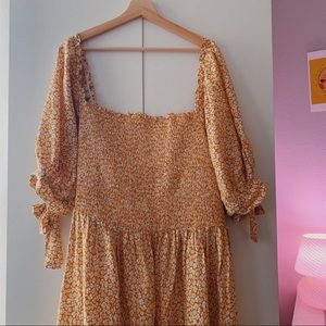 ASOS Curve | Shirred Puff Sleeve Maxi Dress